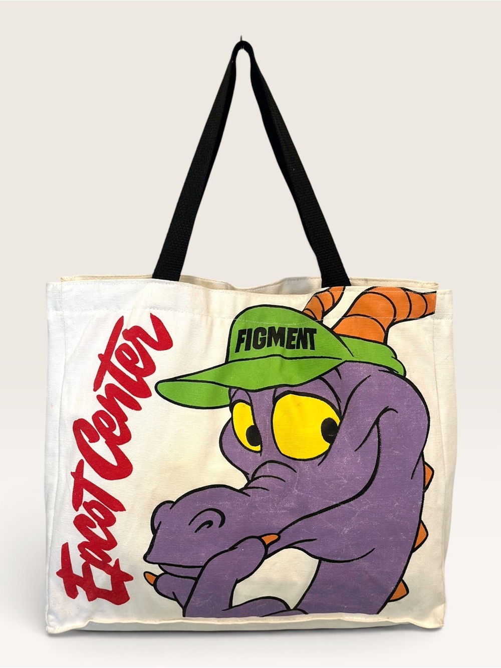 Vintage 1982 Disney Figment the Dragon Tote Bag Epcot Center Souvenir - EUC